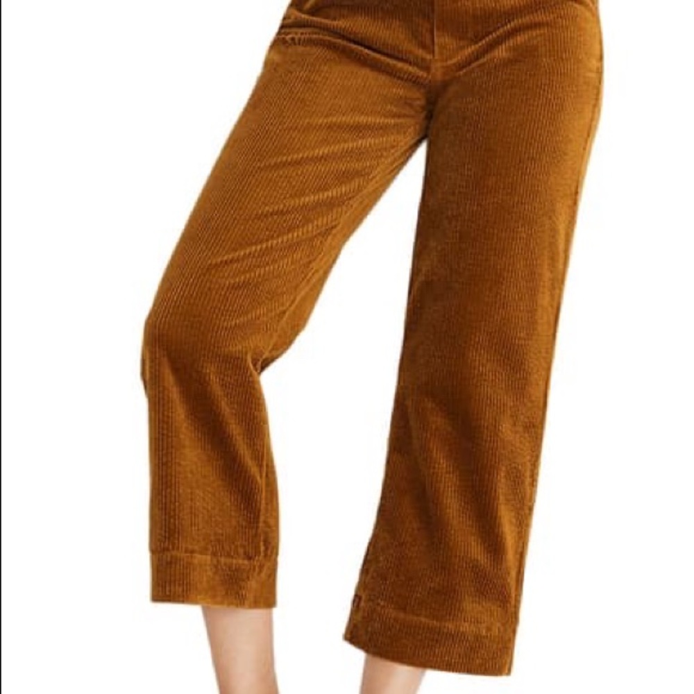 Madewell Slim Emmett Wide Leg Crop Pants: Corduroy